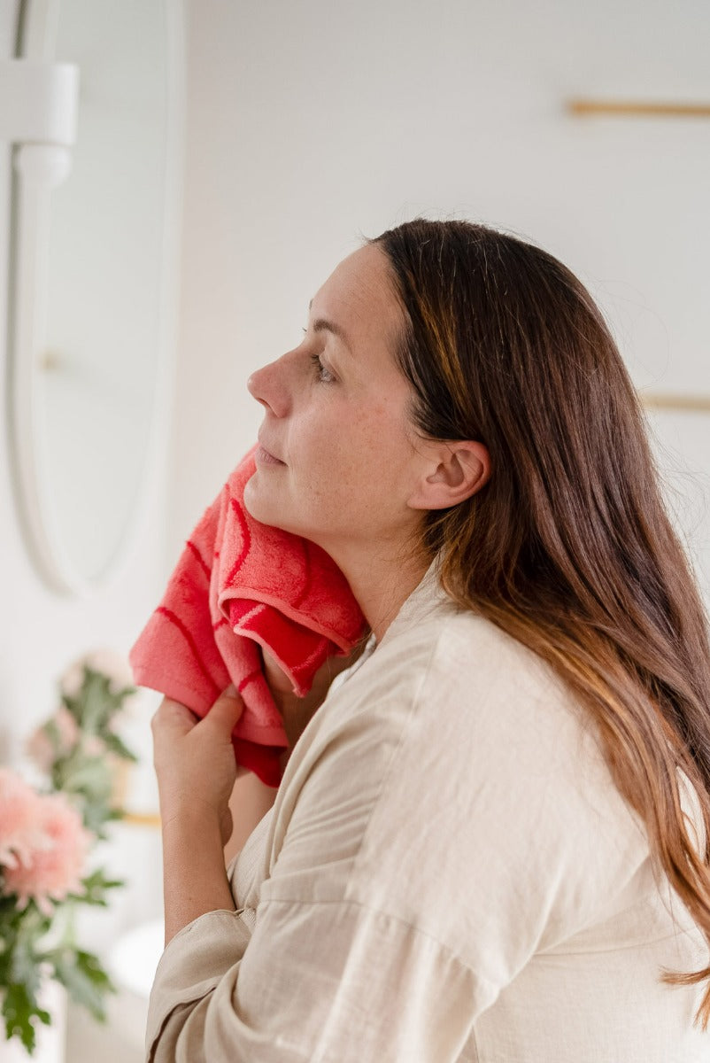 Bamboo Face Towel - Coral